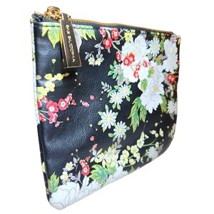 Big Buddha Floral Black Clutch Bag Makeup Travel School Festival Floral Black